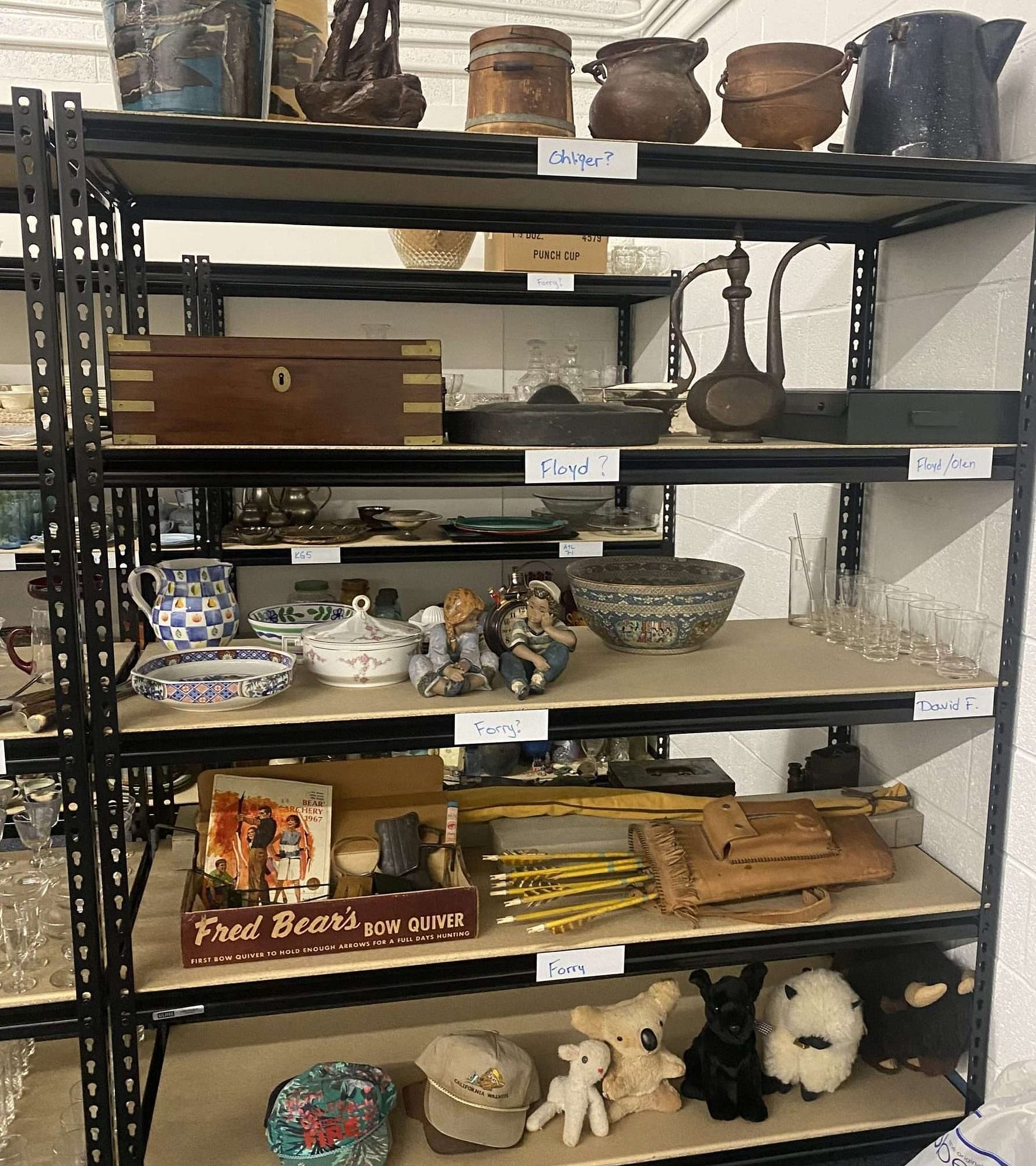 Shelf of family heirlooms