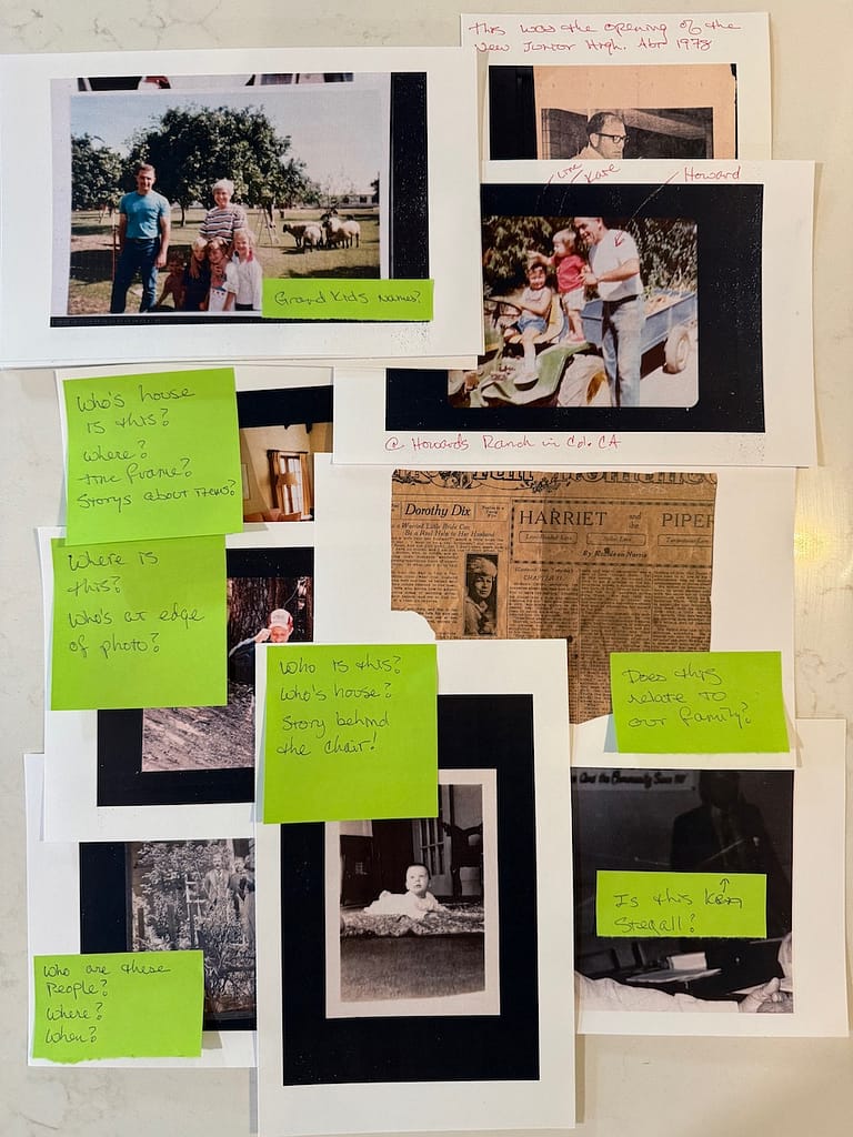 Family history questions: analog, notes on photos